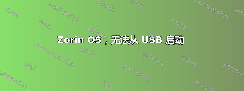 Zorin OS，无法从 USB 启动