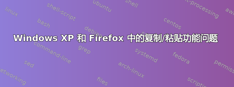 Windows XP 和 Firefox 中的复制/粘贴功能问题