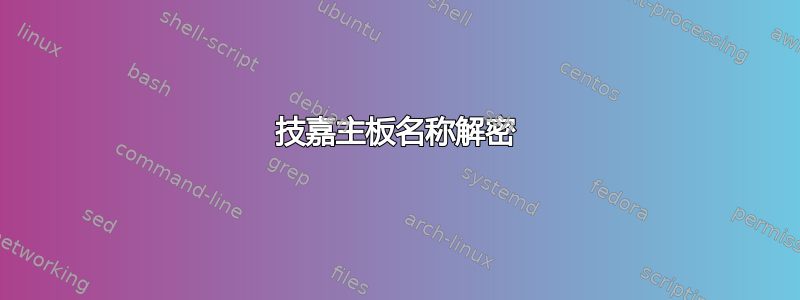 技嘉主板名称解密