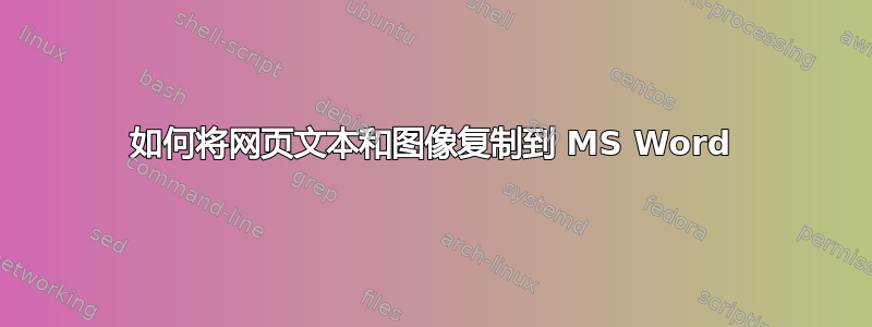 如何将网页文本和图像复制到 MS Word