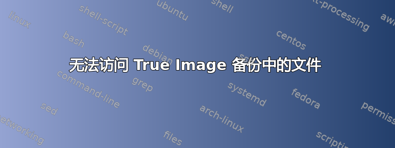 无法访问 True Image 备份中的文件