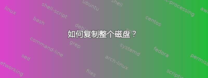 如何复制整个磁盘？