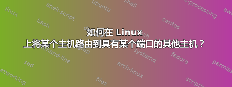 如何在 Linux 上将某个主机路由到具有某个端口的其他主机？