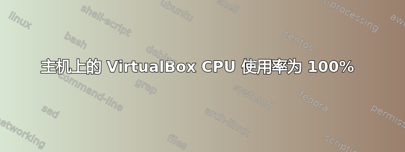 主机上的 VirtualBox CPU 使用率为 100% 