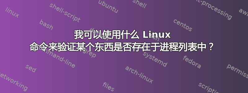 我可以使用什么 Linux 命令来验证某个东西是否存在于进程列表中？