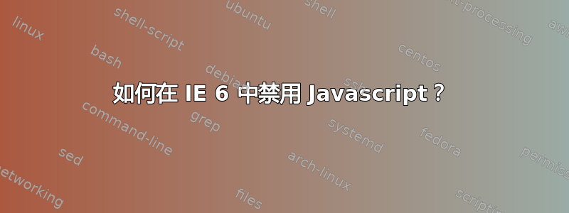 如何在 IE 6 中禁用 Javascript？