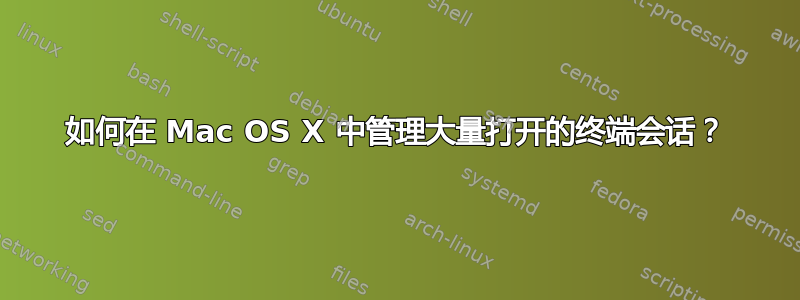 如何在 Mac OS X 中管理大量打开的终端会话？