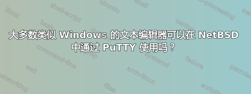 大多数类似 Windows 的文本编辑器可以在 NetBSD 中通过 PuTTY 使用吗？