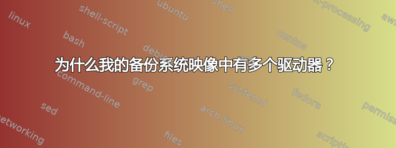 为什么我的备份系统映像中有多个驱动器？