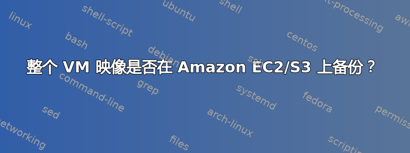 整个 VM 映像是否在 Amazon EC2/S3 上备份？