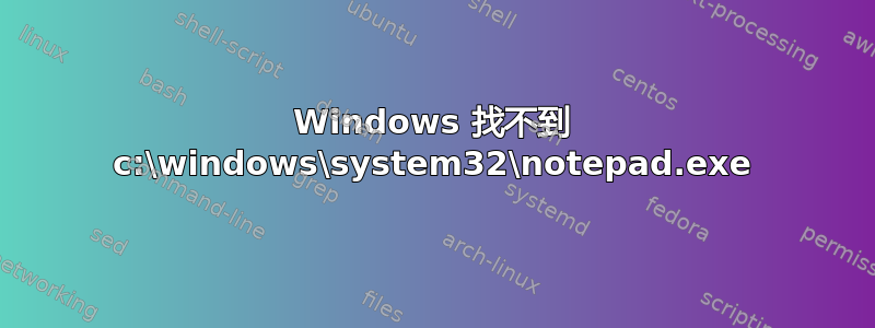 Windows 找不到 c:\windows\system32\notepad.exe