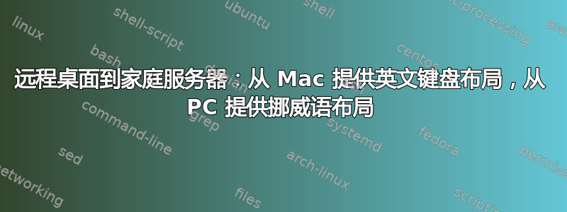 远程桌面到家庭服务器：从 Mac 提供英文键盘布局，从 PC 提供挪威语布局