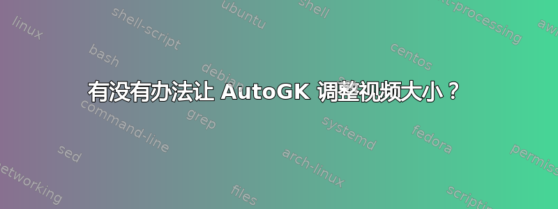 有没有办法让 AutoGK 调整视频大小？