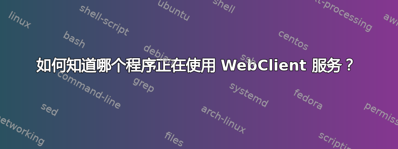 如何知道哪个程序正在使用 WebClient 服务？