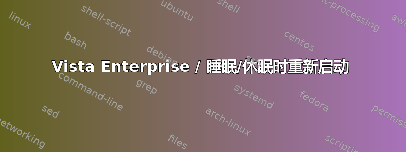 Vista Enterprise / 睡眠/休眠时重新启动