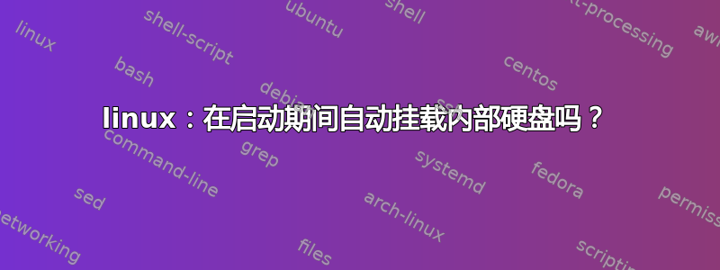 linux：在启动期间自动挂载内部硬盘吗？