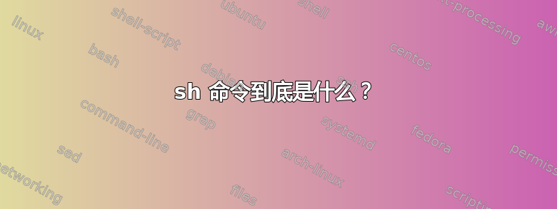 sh 命令到底是什么？