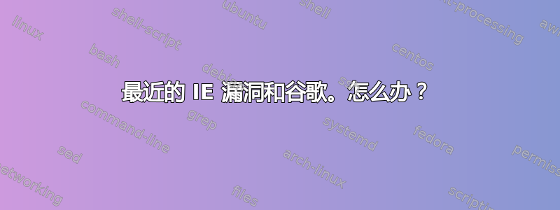 最近的 IE 漏洞和谷歌。怎么办？