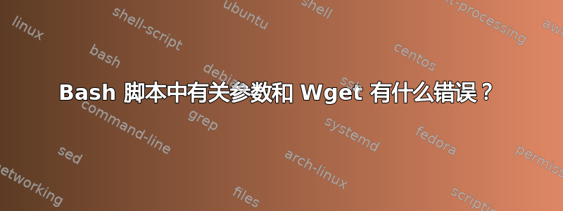 Bash 脚本中有关参数和 Wget 有什么错误？