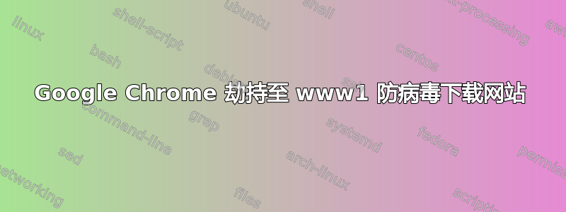 Google Chrome 劫持至 www1 防病毒下载网站