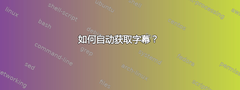 如何自动获取字幕？