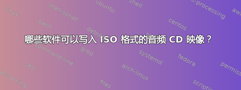 哪些软件可以写入 ISO 格式的音频 CD 映像？