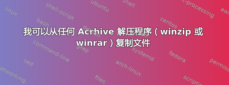 我可以从任何 Acrhive 解压程序（winzip 或 winrar）复制文件