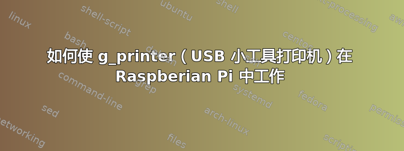 如何使 g_printer（USB 小工具打印机）在 Raspberian Pi 中工作