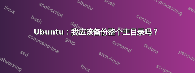 Ubuntu：我应该备份整个主目录吗？