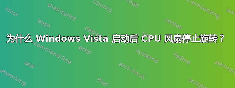 为什么 Windows Vista 启动后 CPU 风扇停止旋转？