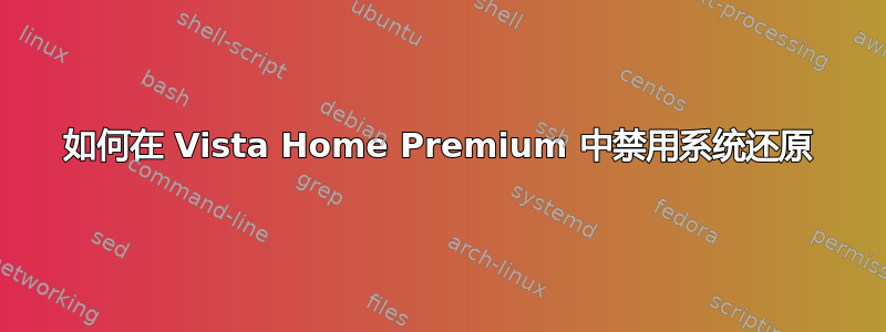 如何在 Vista Home Premium 中禁用系统还原