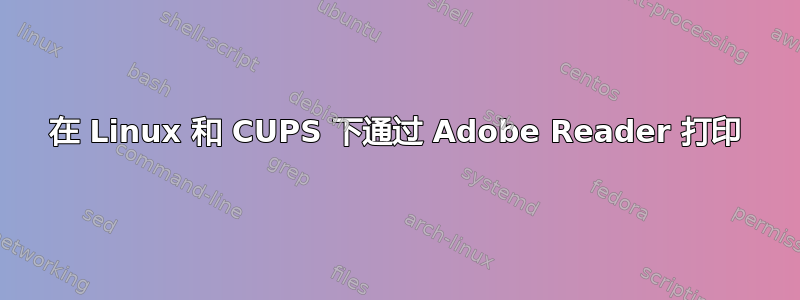 在 Linux 和 CUPS 下通过 Adob​​e Reader 打印