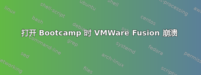 打开 Bootcamp 时 VMWare Fusion 崩溃