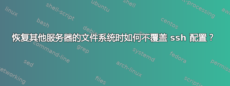 恢复其他服务器的文件系统时如何不覆盖 ssh 配置？