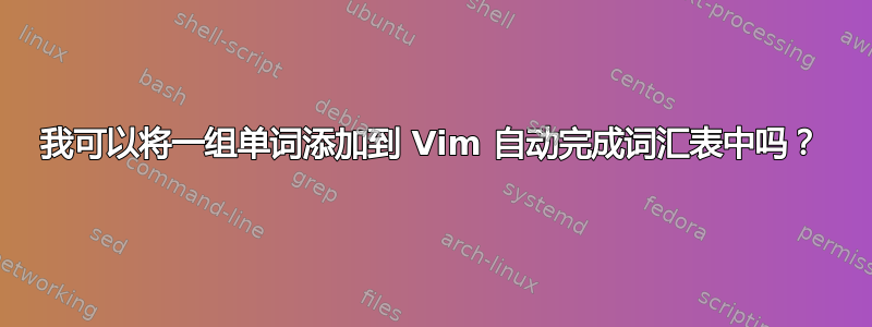 我可以将一组单词添加到 Vim 自动完成词汇表中吗？