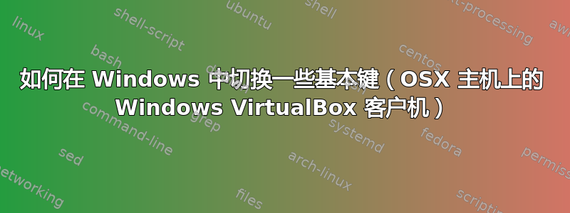 如何在 Windows 中切换一些基本键（OSX 主机上的 Windows VirtualBox 客户机）