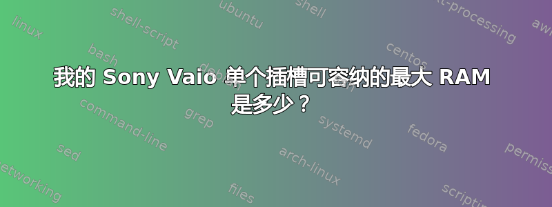 我的 Sony Vaio 单个插槽可容纳的最大 RAM 是多少？