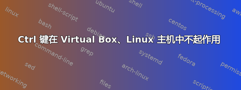 Ctrl 键在 Virtual Box、Linux 主机中不起作用