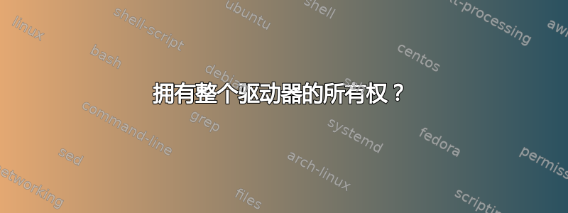 拥有整个驱动器的所有权？