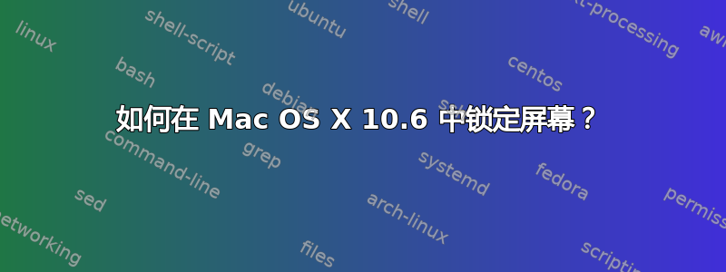 如何在 Mac OS X 10.6 中锁定屏幕？