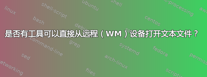 是否有工具可以直接从远程（WM）设备打开文本文件？