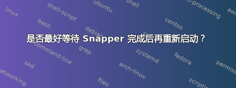 是否最好等待 Snapper 完成后再重新启动？