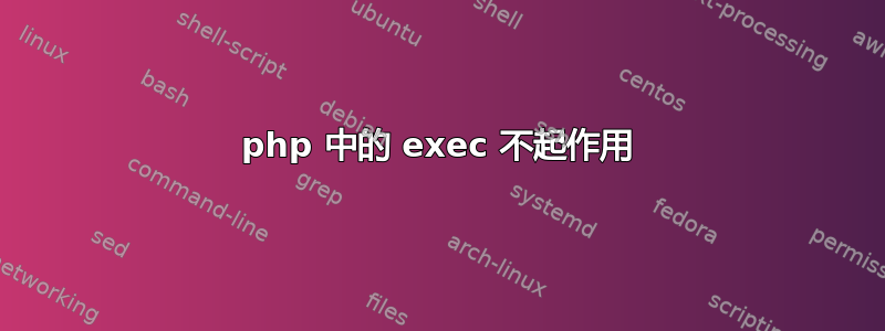 php 中的 exec 不起作用