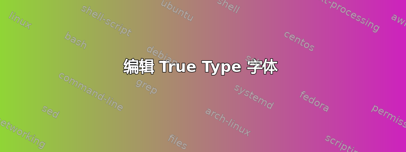 编辑 True Type 字体