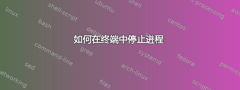 如何在终端中停止进程