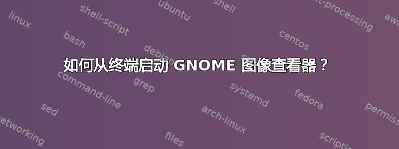 如何从终端启动 GNOME 图像查看器？