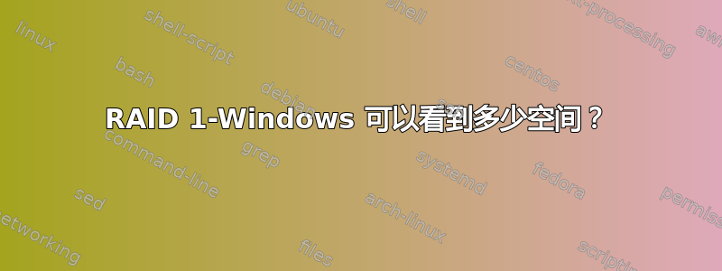 RAID 1-Windows 可以看到多少空间？