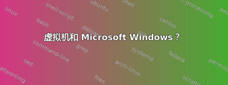 虚拟机和 Microsoft Windows？