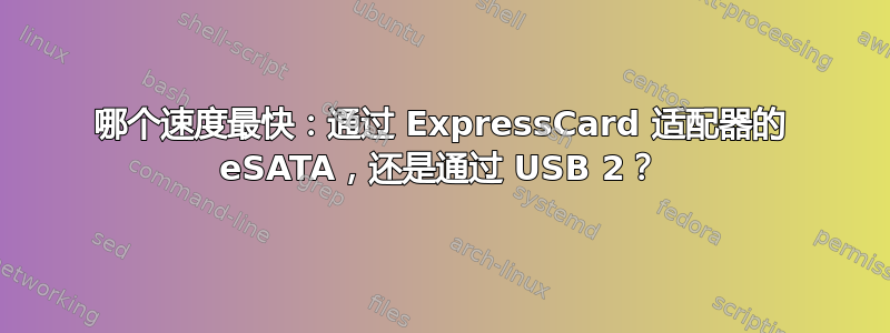 哪个速度最快：通过 ExpressCard 适配器的 eSATA，还是通过 USB 2？