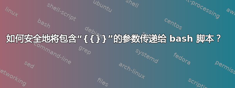 如何安全地将包含“{{}}”的参数传递给 bash 脚本？ 